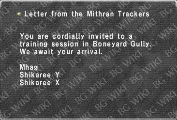 Letter from the Mithran Trackers