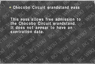 Chocobo Circuit grandstand pass