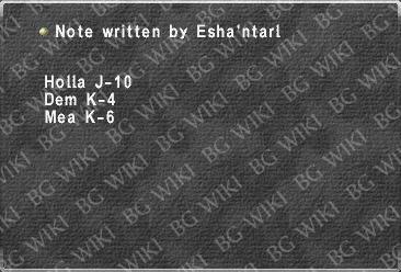 Note written by Esha'ntarl