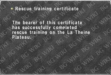 Rescue training certificate