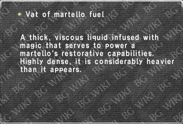 Vat of martello fuel