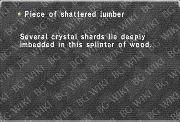 Piece of shattered lumber