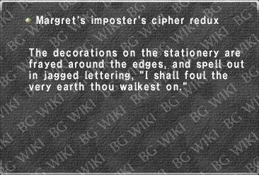 Margret's imposter's cipher redux