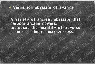 Vermillion abyssite of avarice