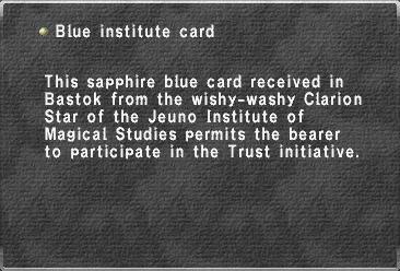 Blue institute card