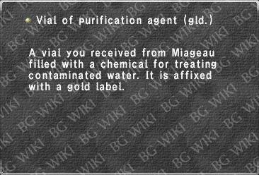 Vial of purification agent (gld.)