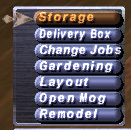 All existing storage system menu options have been added under the Storage button