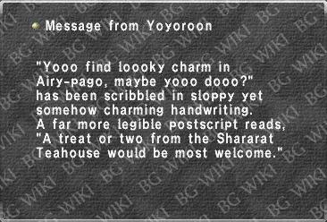 Message from Yoyoroon