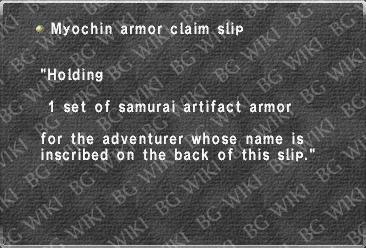 Myochin armor claim slip
