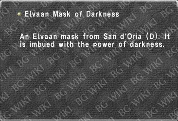 Elvaan Mask of Darkness