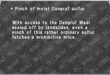 Pinch of moist Dangruf sulfur