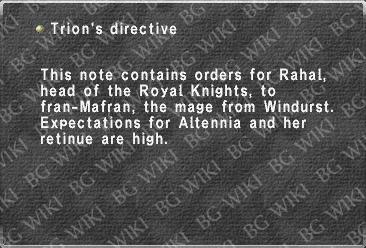 Trion's directive