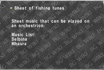 Sheet of fishing tunes