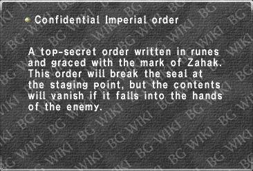 Confidential Imperial order