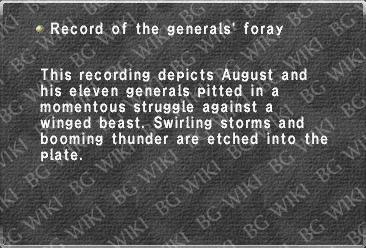 Record of the generals' foray
