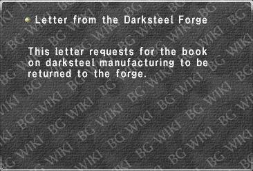 Letter from the Darksteel Forge
