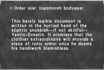 Order slip: logomorph bodygear