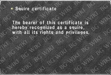 Squire certificate