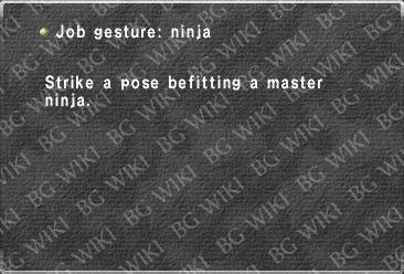Job gesture: ninja