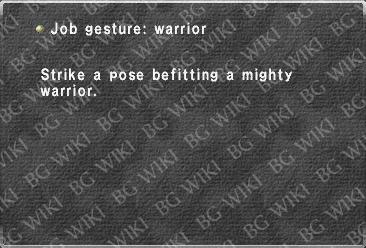 Job gesture: warrior