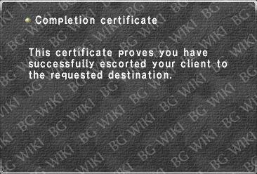 Completion certificate