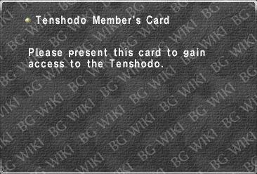 Tenshodo Member's Card