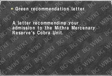 Green recommendation letter