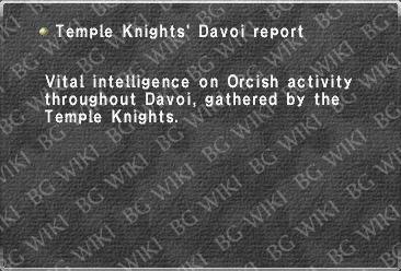 Temple Knights' Davoi report