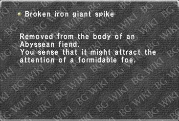 Broken iron giant spike