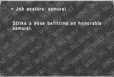 Job gesture: samurai