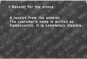 Receipt for the prince