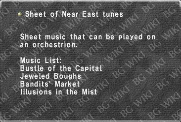 Sheet of Near East tunes