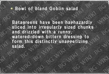 Bowl of bland Goblin salad