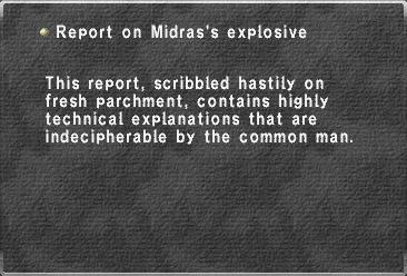 Report on Midras's explosive