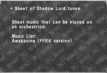 Sheet of Shadow Lord tunes