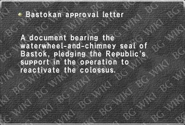 Bastokan approval letter