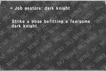 Job gesture: dark knight