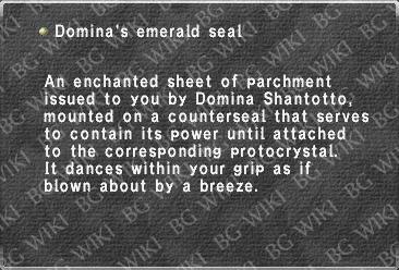 Domina's emerald seal