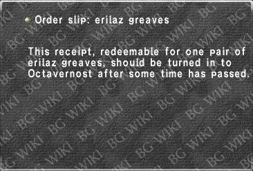 Order slip: erilaz greaves