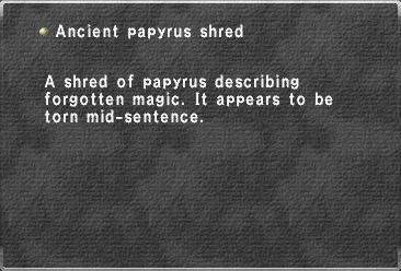 Ancient papyrus shred