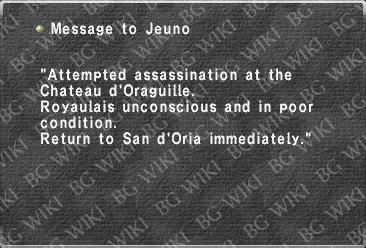 Message to Jeuno (San d'Oria)