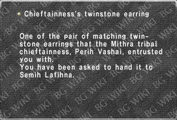 Chieftainness's twinstone earring