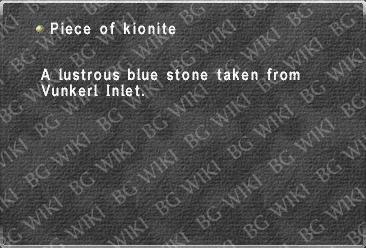 Piece of kionite