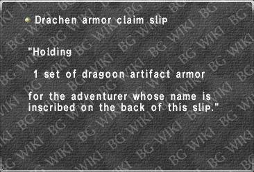Drachen armor claim slip
