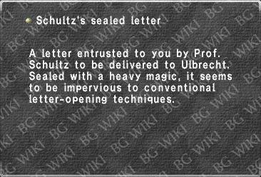 Schultz's sealed letter