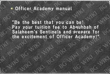 Officer Academy manual