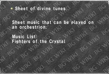 Sheet of divine tunes