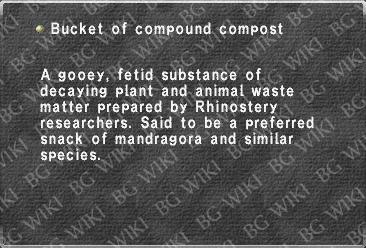 Bucket of compound compost