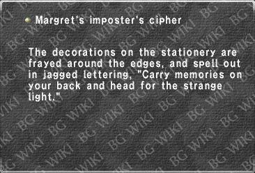 Margret's imposter's cipher