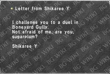Letter from Shikaree Y